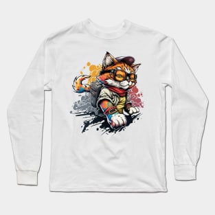 Hip Graffiti Cat Long Sleeve T-Shirt